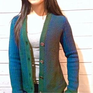 RACHEL Rachel Roy Blue and Green cardigan. Great condition size XS